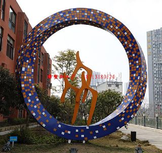 莫比乌斯环雕塑,不锈钢圆环雕塑设