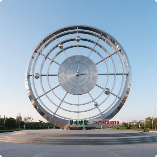 时光之轮同心圆不锈钢信息盘雕塑 时光之轮同心圆不锈钢信息盘雕塑