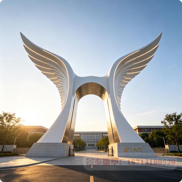 景观奋飞之门:不锈钢艺术铸造的城市精神丰碑 景观奋飞之门:不锈钢艺术铸造的城市精神丰碑