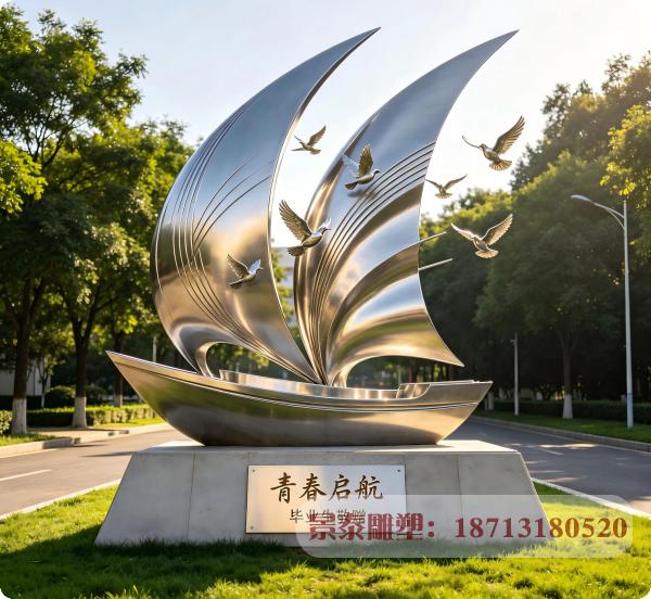 理想之舟,青春启航:校园不锈钢雕塑的永恒航程 理想之舟,青春启航:校园不锈钢雕塑的永恒航程